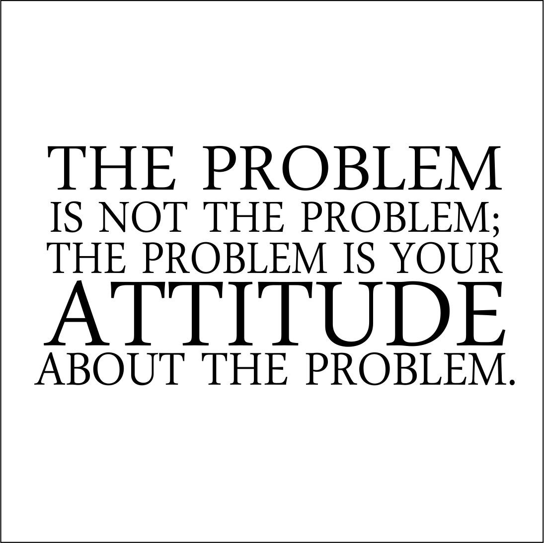 the problem is not the problem