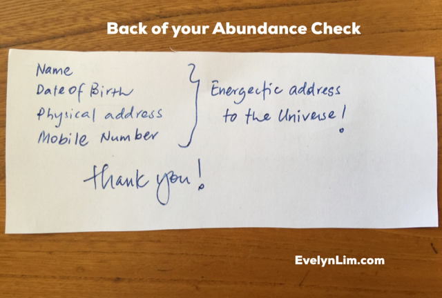 How to write your Abundance Check | Back