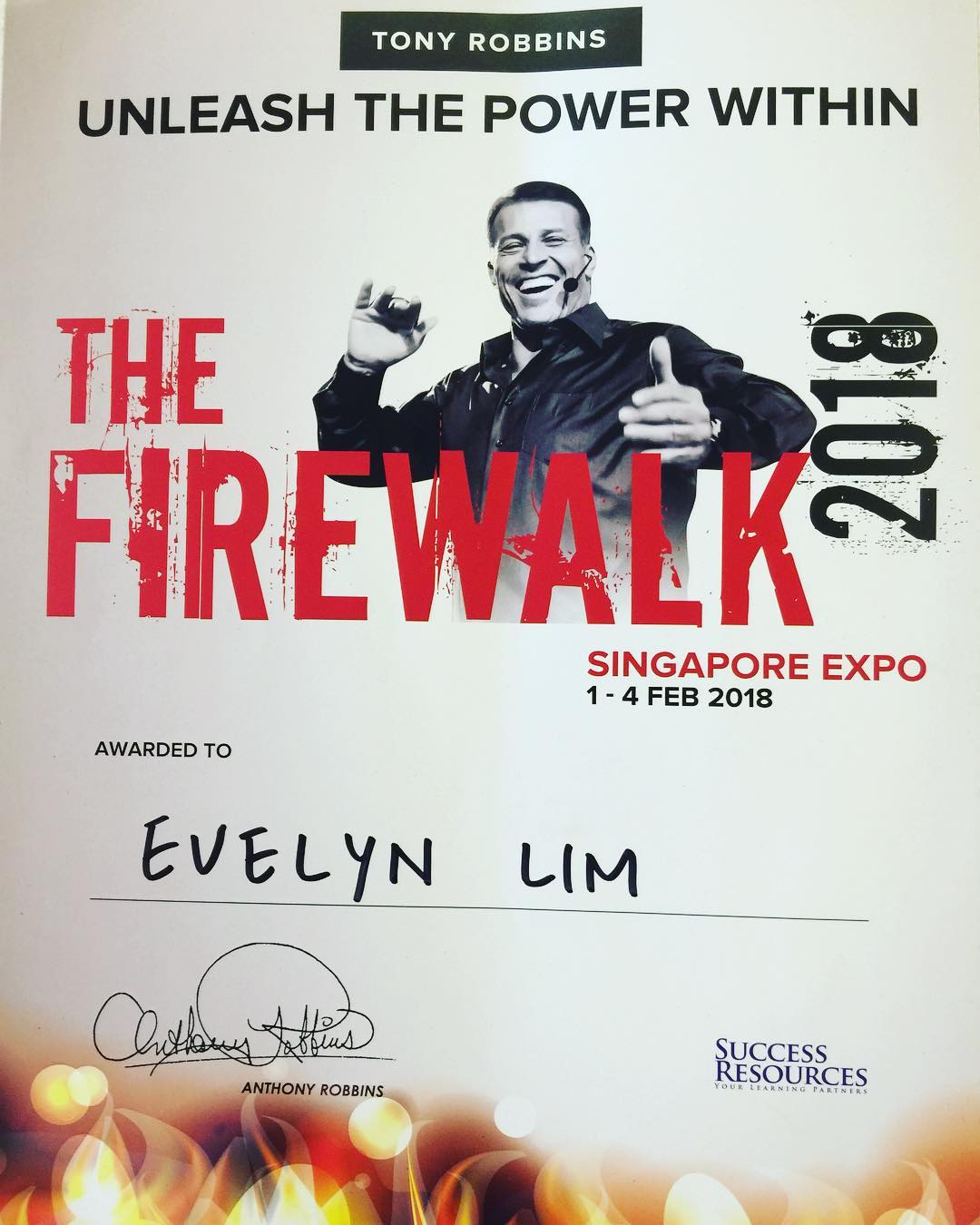 FireWalk Tony Robbins Cert