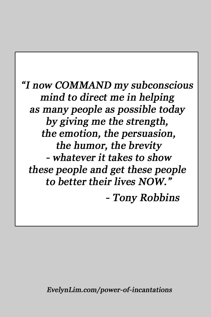 incantation tony robbins - command subconscious mind