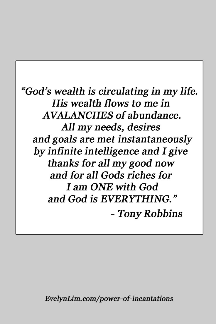 wealth incantation tony robbins