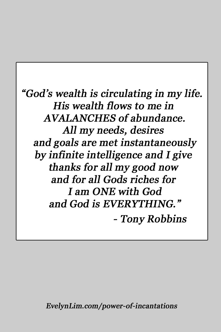 wealth incantation tony robbins